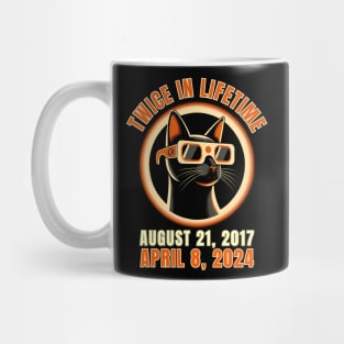 Totality 24 Twice In A Lifetime Total Solar Eclipse 2024 Tee Funny Cat Mug